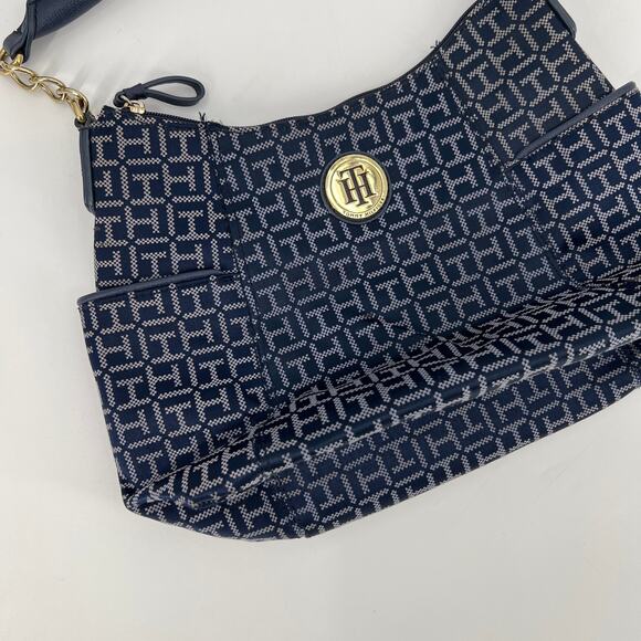 Y2k Vintage Tommy Hilfiger Blue Monogram Purse - Picture 3 of 7